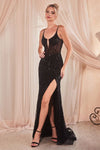 Prom Dresses LaDivine CD0220 Sequin Fitted Formal Prom Long Dress Black