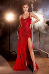 Prom Dresses LaDivine CD0220 Sequin Fitted Formal Prom Long Dress Red