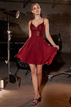Cocktail Dresses Glitter Beaded Cocktail Short Dress  Burgundy
