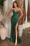 Prom Dresses Formal Prom Sequin Long Dress Emerald