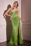 Prom Dresses Formal Prom Sequin Long Dress Greenery