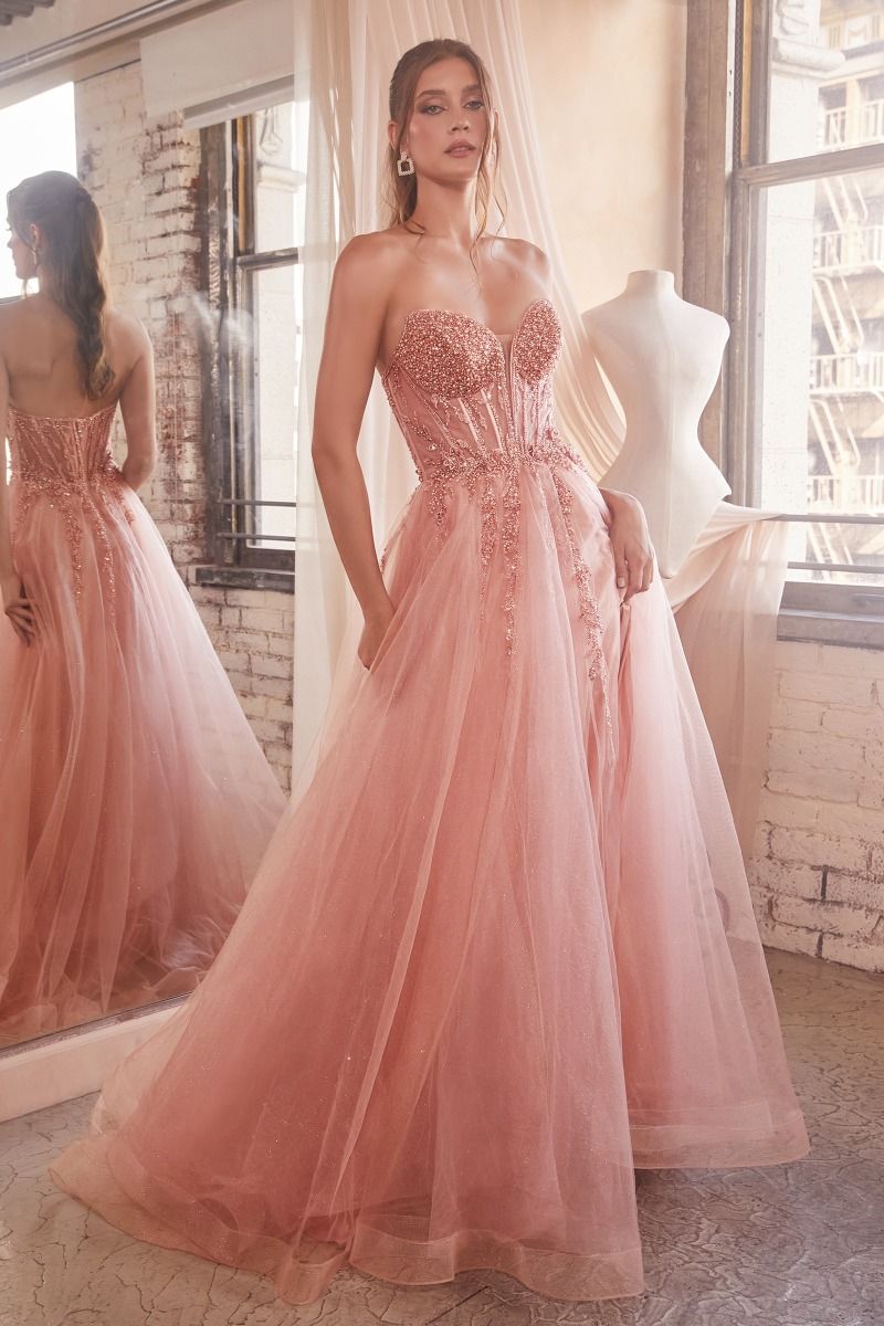 Prom Dresses Long Formal Prom Ball Gown  Rose Gold
