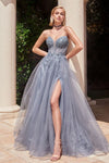 Prom Dresses Long Formal Prom Ball Gown Smoky Blue