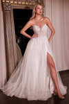 Wedding Dresses Beaded Corset Long A Line Wedding Dress Off White
