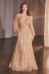 Mother of the Bride Dresses Long Formal Beaded Mother of the Bride Dress Champagne Gold