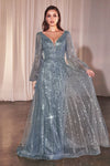 Mother of the Bride Dresses Long Formal Beaded Mother of the Bride Dress Smoky Blue