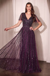 Formal Dresses Long Beaded A Line Formal Dress Eggplant