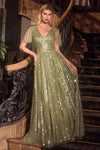 Formal Dresses Long Beaded A Line Formal Dress Greenery