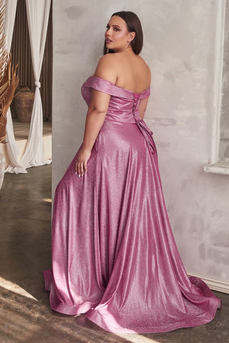 Plus Size Dresses Ball Gown Long Metallic Formal Prom Pluz Size Dress Metallic Rose
