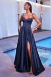 Prom Dresses Formal A Line Prom Long Dress  Navy