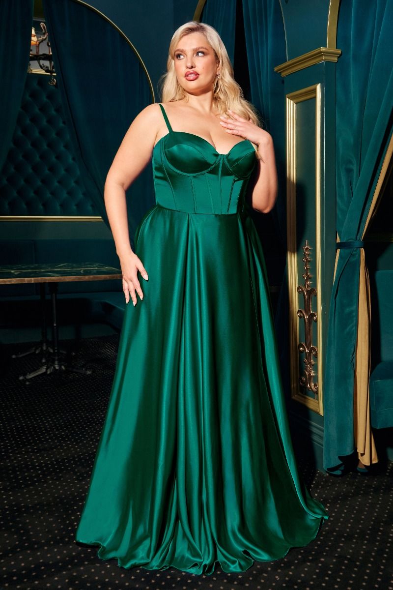 Plus Size Dresses Long Plus Size Formal Corset Dress Emerald