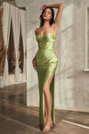 Prom Dresses Fitted Formal Prom Long Dress Greenery