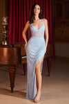 Prom Dresses Prom Long Corset Fitted Formal Dress Blue
