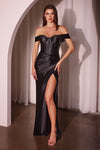 Prom Dresses Long Fitted Slit Formal Evening Prom Dress Black