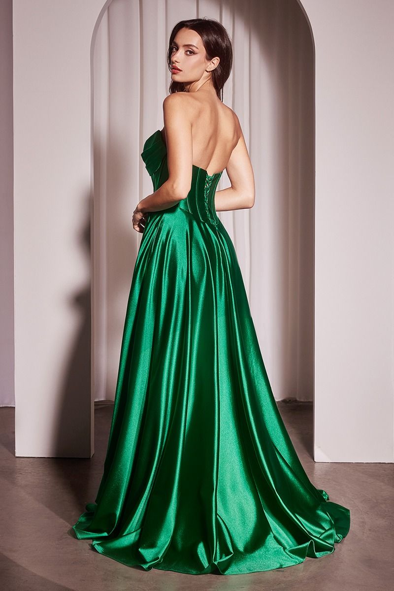 Prom Dresses Long Formal A Line Corset Prom Gown Emerald