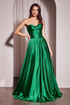 Prom Dresses Long Formal A Line Corset Prom Gown Emerald