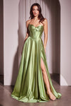 Prom Dresses Long Formal A Line Corset Prom Gown Greenery