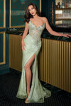 Prom Dresses Beaded Long Formal Prom Sequin Dress Sage