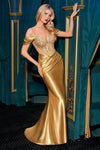 Prom Dresses Beaded Long Formal Prom Dress Gold