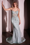 Prom Dresses Beaded Long Formal Prom Dress Sea Mist