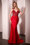 Prom Dresses Prom Beaded Long Formal Fitted Gown Red