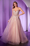 Prom Dresses Beaded Long Formal Prom A Line Dress Dusty Rose