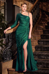 Formal Dresses Formal Long Fitted Slit Evening Gown Emerald
