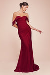 Prom Dresses Long Formal Prom Pleated Dress Burgundy