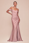 Prom Dresses Long Formal Prom Pleated Dress Dusty Rose