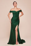 Prom Dresses Long Formal Prom Pleated Dress Hunter Green