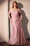 Plus Size Dresses Plus Size Formal Long Fitted Prom Dress Dusty Rose