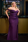 Plus Size Dresses Plus Size Formal Long Fitted Prom Dress Eggplant