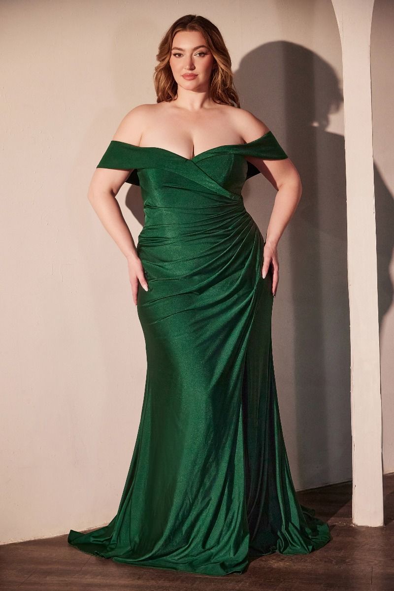 Plus Size Dresses Plus Size Formal Long Fitted Prom Dress Hunter Green