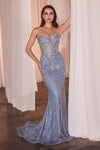 Prom Dresses Prom Long Beaded Mermaid Formal Dress Dusty Blue
