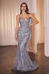 Prom Dresses Long Beaded Formal Fitted Prom Dress Blue