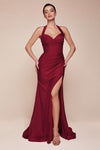 Prom Dresses Fitted Long Formal Prom Dress Burgundy