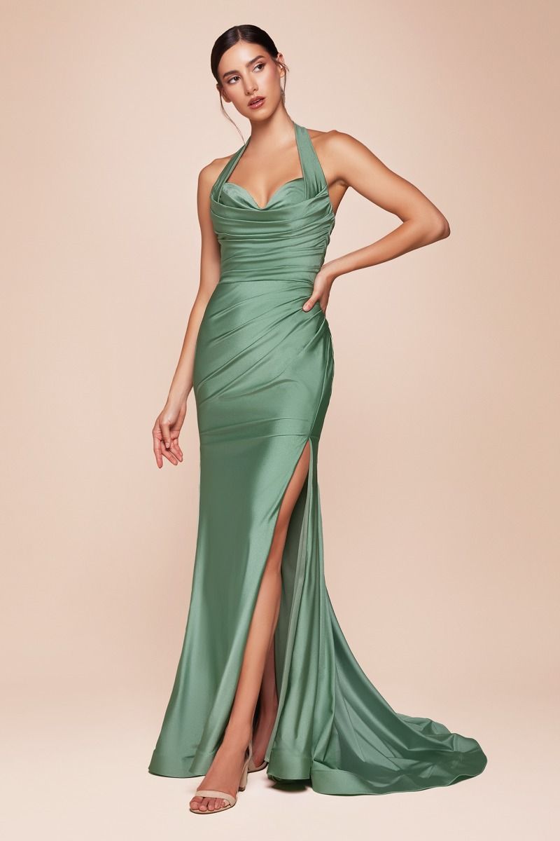 Prom Dresses Fitted Long Formal Prom Dress Dark Sage