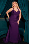 Plus Size Dresses Plus Size Long Formal Fitted Prom Dress Eggplant