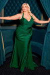 Plus Size Dresses Plus Size Long Formal Fitted Prom Dress Emerald