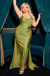 Plus Size Dresses Plus Size Long Formal Fitted Prom Dress Greenery