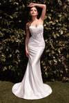 Wedding Dresses Fitted Long Bridal Gown Pleated Lace Wedding Dress Off White