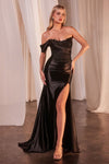 Prom Dresses Long Formal Fitted Applique Prom Gown Black