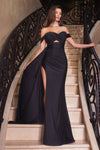 Prom Dresses Fitted Long Prom Formal Evening Slit Dress Black