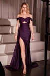 Prom Dresses Fitted Long Prom Formal Evening Slit Dress Eggplant