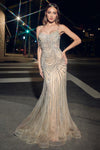 Prom Dresses Formal Long Mermaid Fringe Prom Dress Silver Nude