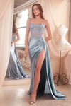 Prom Dresses Fitted Long Formal Prom Gown Dusty Blue