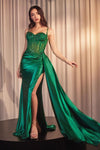 Prom Dresses Fitted Long Formal Prom Gown Emerald