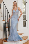 Prom Dresses Long Fitted Evening Gown Blue