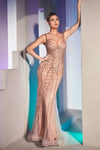 Prom Dresses Long Fitted Evening Gown Rose Gold
