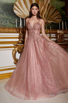 فستان طويل من LaDivine CD994 مزين بالخرز